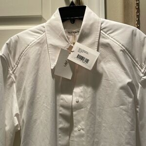 The Frankie Shop white padded shoulder shirt